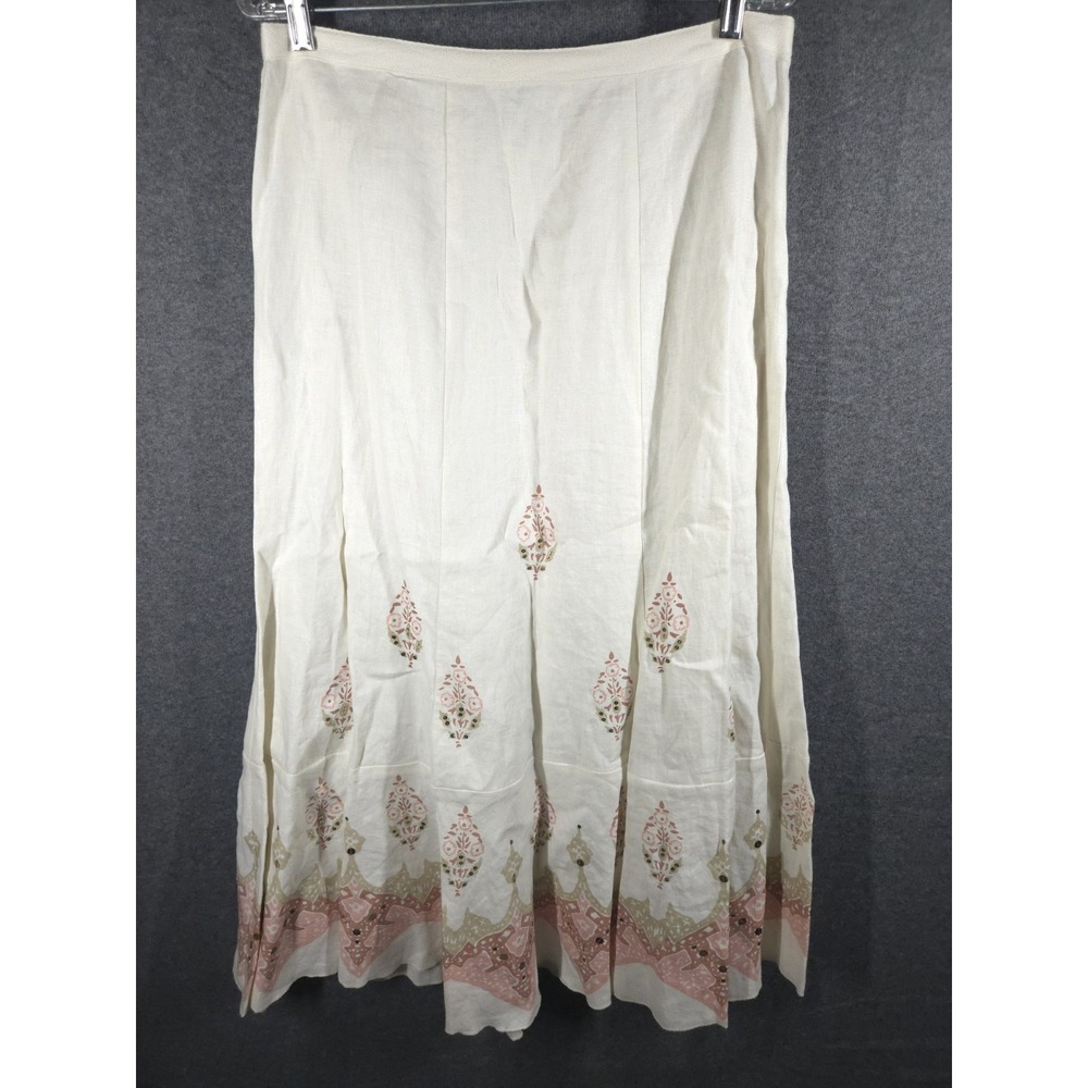 Karen Kane Womens Linen Skirt Size 8 Boho Maxi 90s Y2K Cottagecore Flawed